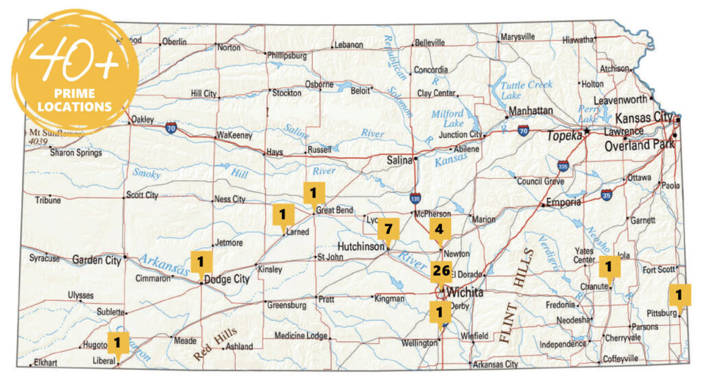 Kansas Billboard Locations Map